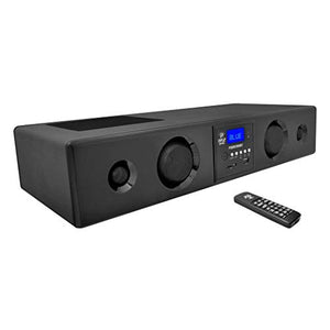 Pyle 3D Surround Bluetooth Soundbar - Sound System Bass Speakers Compatible to TV, USB, SD, FM Radio with 3.5mm AUX Input , Remote Control, For Home Theater, TV, - PSBV200BT,Black