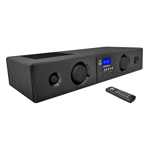Pyle 3D Surround Bluetooth Soundbar - Sound System Bass Speakers Compatible to TV, USB, SD, FM Radio with 3.5mm AUX Input , Remote Control, For Home Theater, TV, - PSBV200BT,Black
