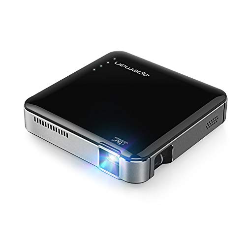 APEMAN NM4 Mini Portable Projector, Video DLP Pocket Projector for Home and Outdoor Entertainment, Support 1080P HDMI Input Built-in Rechargeable Battery Stereo Speakers with Upgraded 360° Tripod