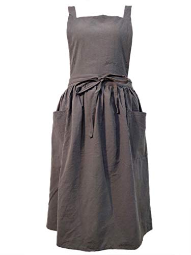 Cotton/Linen Blend Pinafore Dress