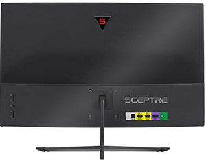 Sceptre 24-Inch Curved 144Hz Gaming LED Monitor Edge-Less AMD FreeSync DisplayPort HDMI, Machine Black (C248B-144RN)