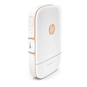 HP Sprocket 2-in-1 Portable Photo Printer & Instant Camera Bundle with 8GB MicroSD Card and ZINK Photo Paper – White (5MS95A)