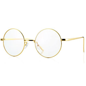 Round Metal Frame Clear Lens Glasses