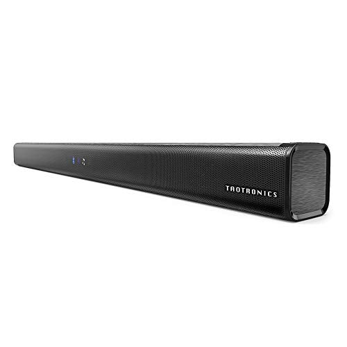 Soundbar, TaoTronics Three Equalizer Mode Audio Speaker for TV, 32-Inch Wired & Wireless Bluetooth 5.0 Stereo Soundbar, Optical/Aux/RCA Connection, Wall Mountable, Remote Control