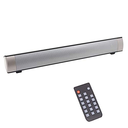 Home Theater Audio Sound Bar, Wired & Wireless Outdoor/Indoor Bluetooth Stereo Speaker with Remote Control, 2 X 5W Mini Sound bar Built-in Subwoofers for Phones/Tablets/PC/Desktop Projector