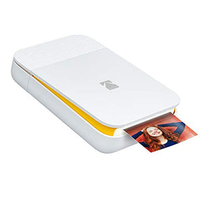 KODAK Smile Instant Digital Bluetooth Printer for iPhone & Android – Edit, Print & Share 2x3 ZINK Photos w/ Smile App (White/ Yellow) Sticker Edition