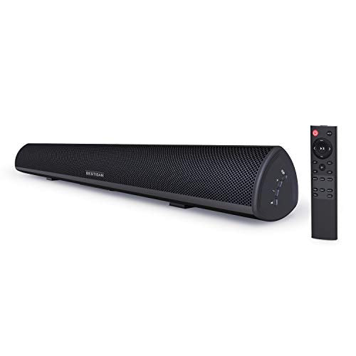 Sound Bar, Bestisan 80W Home Theater Soundbar System with IR Remote Function, Wired and Wireless Bluetooth 5.0 Audio Speaker (Treble/Bass Adjustable,34-Inch, 2019 Beef Up Version)