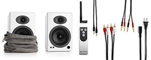 Audioengine A5+ Plus Wireless Speaker | Desktop Monitor Speakers | Home Music System aptX HD Bluetooth,150W Powered Bookshelf Stereo Speakers, AUX Audio, USB, RCA Inputs/Outputs, 24-bit DAC (Black)