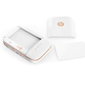 HP Sprocket 2-in-1 Portable Photo Printer & Instant Camera Bundle with 8GB MicroSD Card and ZINK Photo Paper – White (5MS95A)