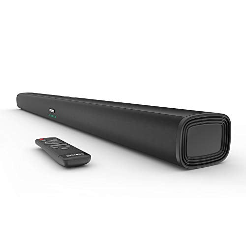 Sound Bar, 37 Inch Sound Bars for TV with Built-in 6 Speakers & 4 Subwoofers and Enhanced Bass Technology, SAKOBS Wireless Bluetooth & Wired 80W TV Speakers with Optical/Aux/RCA Connection