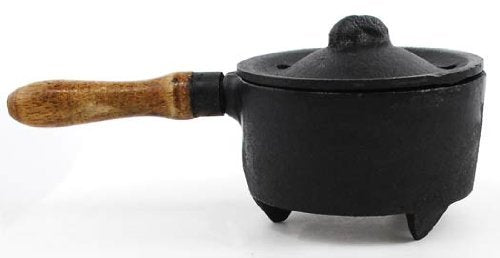Hone your wiccanism and witchcraft using the Cast Iron Incense Burner with Wooden Handle!
