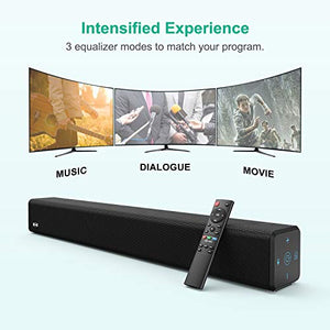 100Watt 32 Inch Soundbar, Bestisan 2.1 Channel Bluetooth 5.0 Sound Bar with Built-in Dual Subwoofer TV Speakers (2020 New Version, 60 Days Home Trial)