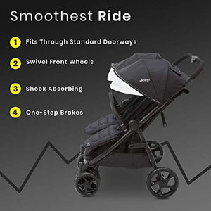 Jeep Destination Ultralight Side x Side Double Stroller, Midnight (Black)