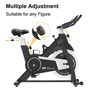 Ativafit Exercise Bike Stationary Indoor Cycling Bike 35 lbs Flywheel Belt Drive Workout Bicycle Training LCD Monitor / Ipad Mount / Adjustable Handlebar for Home Cardio Workout