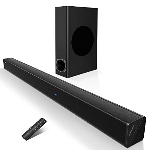 Sound Bar with Subwoofer, TV 2.1 CH Soundbar, Superior Surround Sound System, Works with 4K & HD & Smart TV,Bluetooth 5.0 Enabled (Model: P27, 120W)