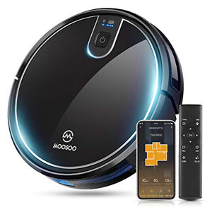 MOOSOO Robot Vacuum, Wi-Fi Connectivity, Easily Connects with Alexa or Google Assistant and Voice Control, Super Thin Robotic Vacuum Cleaner, 120Min Max Run Time, Automatic Self-Charging Vacuum MT-710