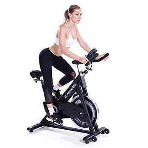 MaxKare Magnetic Exercise Bikes Stationary Belt Drive Indoor Cycling Bike with High Weight Capacity Adjustable Magnetic Resistance w/LCD Monitor