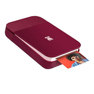 Zink KODAK Smile Instant Digital Printer – Pop-Open Bluetooth Mini Printer for iPhone & Android – Edit, Print & Share 2x3 ZINK Photos w/FREE Smile App – Red