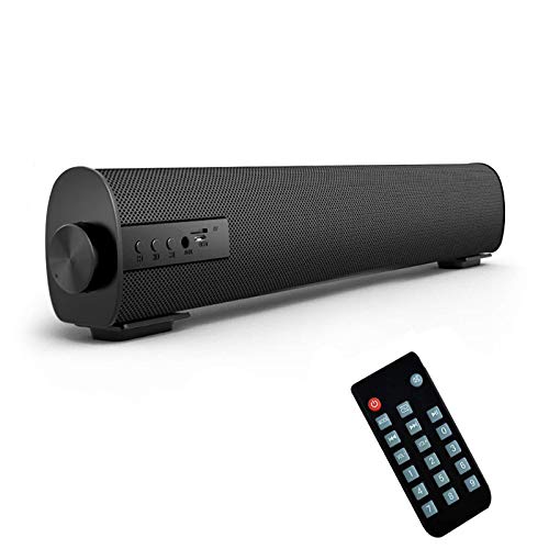 Portable Soundbar for TV/PC, Outdoor/Indoor Wired & Wireless Bluetooth Stereo Speaker with The Newest Remote Control, 2 X 5W Mini Home Theater Sound bar with Built-in Subwoofers for Phones/Tablets…