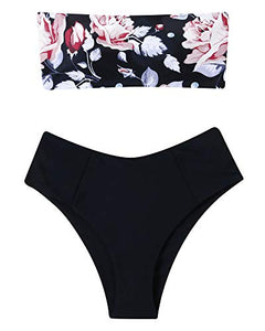 Swim in style! See why the OMKAGI Women's 2 Piece Bandeau High Waist Bikini Swimsuit is one of the hottest trending gifts on the Internet right now!