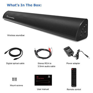 2.1 Channel Bluetooth Sound Bar Wohome TV Soundbar with Built-in Subwoofer 32Inch 3 Drivers Remote Control 2020 Updated Model S05