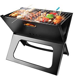 Portable Charcoal Grill, Moclever Space-saving & Foldable BBQ Barbecue Grill, Large Grilling Surface and Capacity Grill for Camping, Travel, Garden, Outdoor