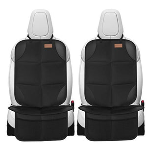 Smart Elf Car Seat Protector, 2Pack Seat Protector Protect Child Seats with Thickest Padding and Non Slip Backing Mesh Pockets for Baby and Pet