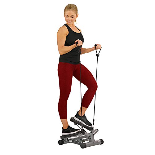 Sunny Health & Fitness | Twisting Stair Stepper with Bands | NO.068