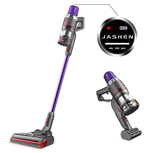 JASHEN V16 Cordless Vacuum Cleaner, 350W Strong Suction Stick Vacuum Ultra-Quiet Handheld Cordless Vacuum Wall Mounted Dual Charging for Carpet Hardwood Floor Rug Pet Hair