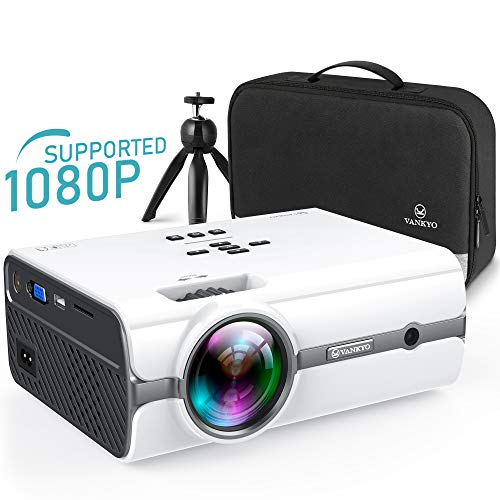 VANKYO Leisure 410 [2020 Upgrade] Mini Projector with TV Stick & 1080P Supported, Portable Projector with iOS/Android Connection, HDMI, PS4, VGA, USB for Home Entertainment & Outdoor Activities