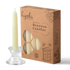 White Beeswax Taper Candles