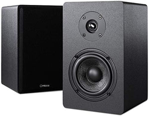 Micca PB42X Powered Bookshelf Speakers with 4-Inch Carbon Fiber Woofer and Silk Dome Tweeter (Pair)