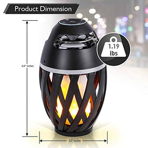 Flame Light Speaker, Viiwuu Led Flame Speakers Torch Atmosphere Bluetooth Speakers Outdoor Portable Stereo Speaker with HD Audio and Enhanced Bass Night Light Table Lamp BT 4.2 for iPhone Android
