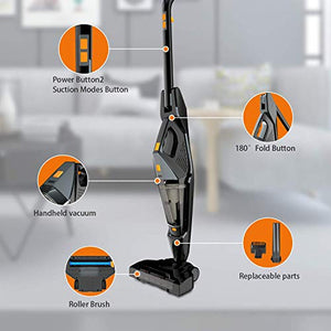 Hikeren Cordless Vacuum, Stick Vacuum Cleaner with 18kpa Powerful Suction, 35mins-Running Lithium-ion Battery, 2 in 1 Pro Lightweight Handheld Vacuum Cleaner for Home Hard Floor Car Pet Hair, Black