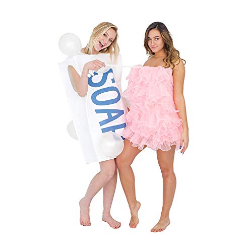 See why this Soap Loofah Bubbles Adult Costume Set is as simple, quick, and easy as it comes for this Halloween. We've curated the perfect list of best friends and couples Halloween costume ideas for you to be inspired from. Whether looking for quick easy simple costumes, matching characters costumes, or a punny Halloween pun costume, we'll help you decide!