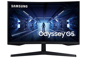 SAMSUNG 27-Inch G5 Odyssey Gaming Monitor with 1000R Curved Screen, 144Hz, 1ms, FreeSync Premium, QHD (LC27G55TQWNXZA), Black