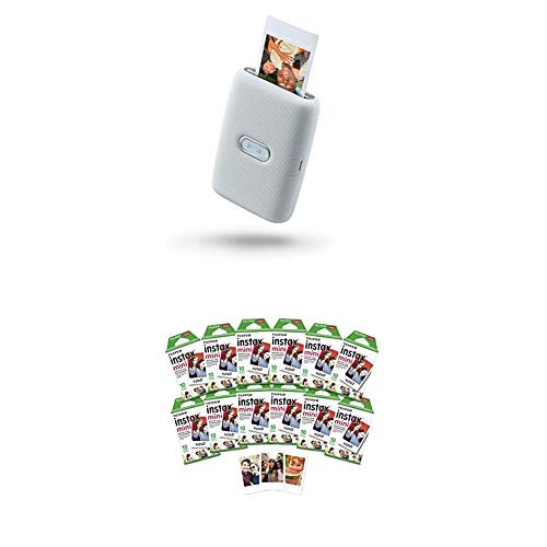Fujifilm Instax Mini Link Smartphone Printer - Ash White + w/120-pack