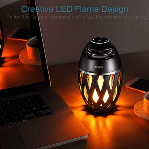 DIKAOU Led flame table lamp, Torch atmosphere Bluetooth speakers&Outdoor Portable Stereo Speaker with HD Audio and Enhanced Bass,LED flickers warm yellow lights BT4.2 for iPhone/iPad /Android