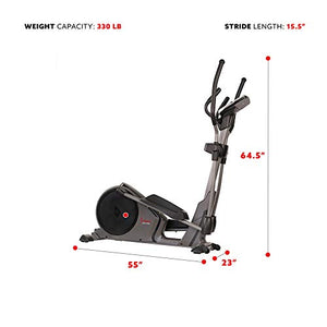 Sunny Health & Fitness Magnetic Elliptical Trainer Machine w/ Heart Rate Monitoring SF-E3912