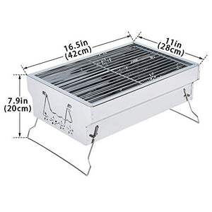 Portable Charcoal Grill Tabletop BBQ Grill Folding Small Barbecue Grill for Outdoor Grilling Camping Hiking Picnics Cooking Tailgating Backpacking Party