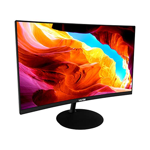 VIOTEK NBV24CB 24-Inch Curved Monitor | 75Hz FHD 1080p Desktop Monitor for Office, Home or Business | HDMI VGA 3.5 Audio-Out | 3-Year Buyer Protection (VESA)