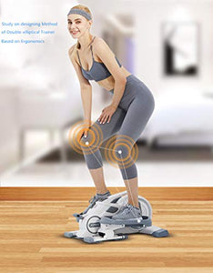 duduta Mini Elliptical Training Machine with Resistance Bands, Compact Elliptical Stepper, Quiet, Portable Handle, Smart Monitor & Adjustable Magnetic Resistance