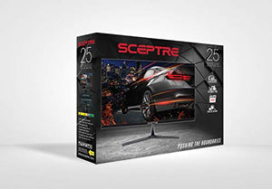Sceptre E255B-1658A 25" 165Hz 144Hz 1ms AMD FreeSync gaming LED Monitor 2x HDMI 2.0 1x DisplayPort RTS FPS Build-in Speakers, Machine Black, Metallic Black