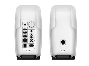 IK Multimedia iLoud Micro Monitor, On-Board 56-bit DSP Processor, Two 3/4" Tweeters and Two 3" Woofers, with Bluetooth Streaming, RCA and 1/8" Inputs - White