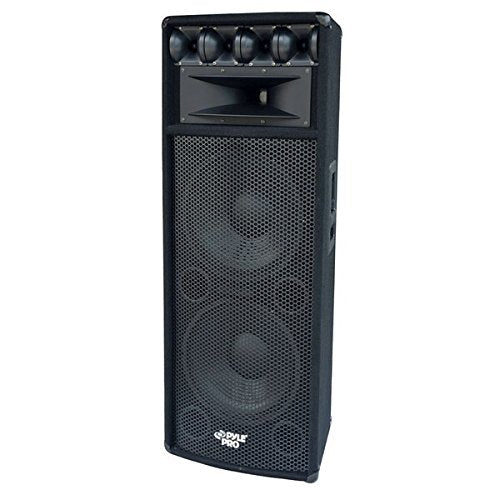 Portable Cabinet PA Speaker System - 1600 Watt Outdoor Sound System Vehicle Stereo Speakers w/ Dual 12
