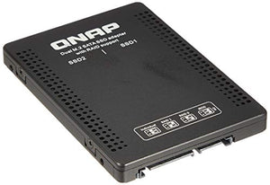 QNAP Dual M.2 SATA SSD to 2.5” SATA RAID Adapter Converter - 2 x M.2 2280 SSD to 3.5” SATA Adapter with RAID Support for PC and NAS. (QDA-A2MAR)