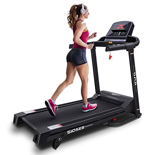 OMA Treadmills for Home, Exercise Treadmill with Incline Folding Treadmills for Running and Walking Max 2.25 HP with LED Display of Tracking Heart Rate, Calories - Black