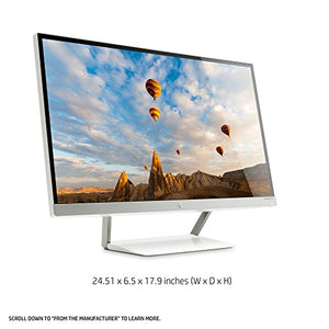 HP Pavilion 27xw 27-Inch Full HD 1080p IPS LED Monitor with VGA and HDMI Ports (V0N26AA#ABA) - White & Silver