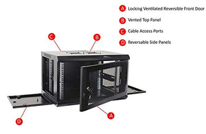 AEONS 6U Professional Wall Mount Network Server Cabinet Enclosure 19-Inch Server Network Rack Black