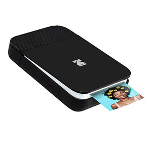 KODAK Smile Instant Digital Bluetooth Printer for iPhone & Android – Edit, Print & Share 2x3 ZINK Photos w/ Smile App (Black/ White) Sticker Edition